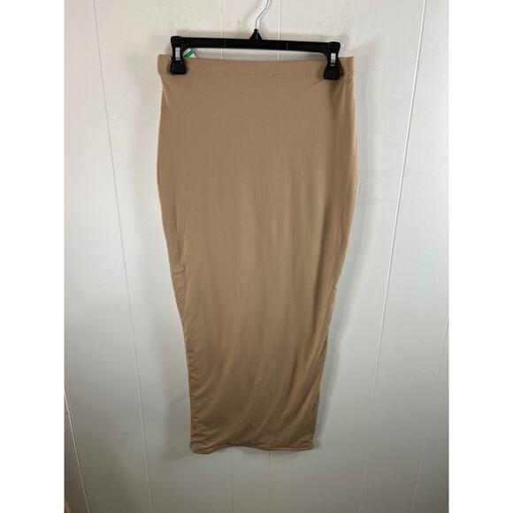 Naked Wardrobe Tan Maxi Pencil Skirt for Night Out - Picture 3 of 8